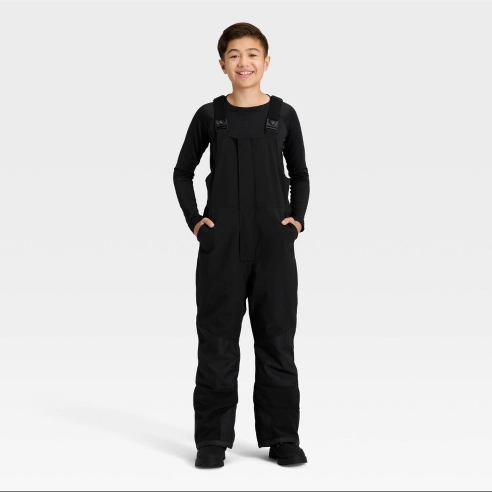 Kids/boys Waterproof Snow Bib - All in Motion Sz Medium 8 Black